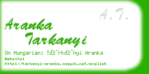 aranka tarkanyi business card